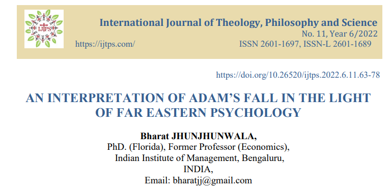 Adam’s Fall: A Far Eastern Psychological Perspective