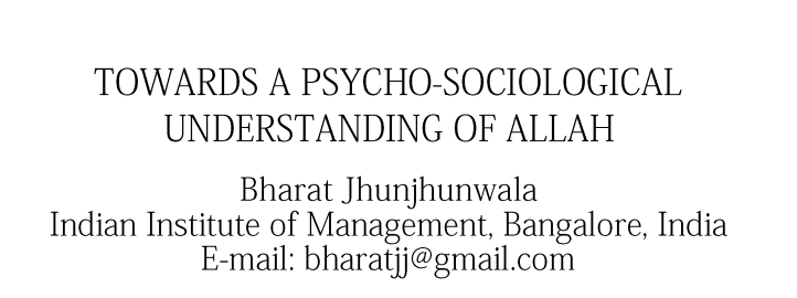 Allah: A Psychosocial Exploration for Understanding